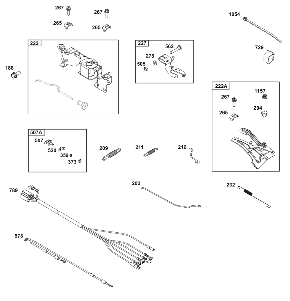 Controls Group Diagram and Parts List for 385447-0008-B5 200000 - 399999 Briggs and Stratton Engine